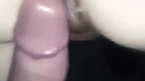 Bareback gay anal sex. couple passionate doggy creampie