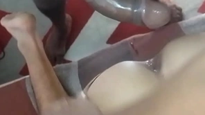 Branquinho virou uma puta submissa quando o brocador meteu os 22cm de rola preta no cú dele. ( completo no red )