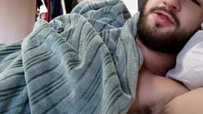 Straight roommate invites you adjacent to bed for a take a zizz - gradual chested stud - uncut cock - alpha male