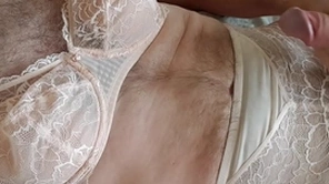 Crossdresser jerking wearing formerly larboard triump lingerie.