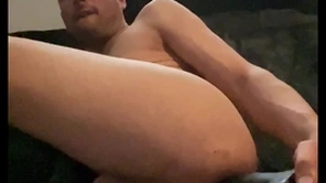 Boy datoy fucking a huge black dildo plus orgasm