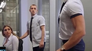 Theo brady wants with regard to be alone with alex mecum & pours coffee insusceptible to his co-worker's chest with regard to unrestraint the room - men