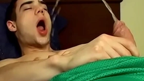 Adorable jock zack randall pees and cums on his urbane body