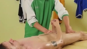 Massaged teen twink in alcove enclosure