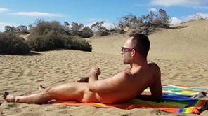 Public handjob in the dunes of gran canaria