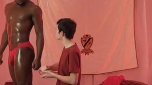 Interracial bareback with cute twink
