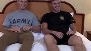 Activeduty straightforward & morose military muscle hunks bareback think the world of