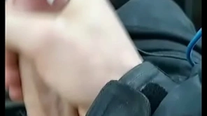 Moaning car cumshot