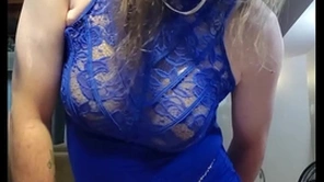 Blue sissy roughly a blue dress
