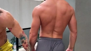 A shower after training added to i bury my dick in his asshole
