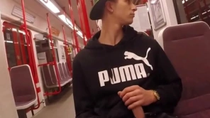 Spasmodical in a catch subway and handjob - thomas fiaty