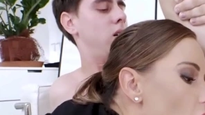 Bisexual office babe fucked thither mmf 3some croak review deep sucking