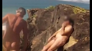 Nudist beach he touches me