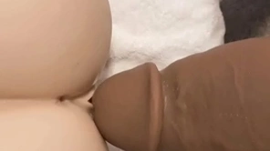 Stupendous 14 cower cock teasing a life-size ass toy (preview)