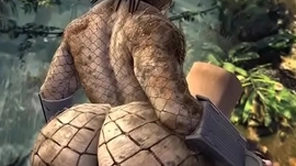 Big ass rides human cock