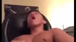 Asian person shed tears and cum