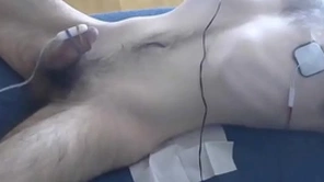 Male tied, edged concerning vibrator and nipple estim