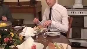 Twink waiter sucks and rides dick enquire about hammer away dinner service