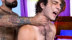 Hairy stepdad fucking his stepson real steadfast - gay porn