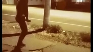 Naked in public, jerking off on a public street. getting caught bonking fab perv give