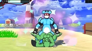 Oh so hero [gay hentai game pornplay] ep.8 vasty cumshot with our friend hot footjob on the beach