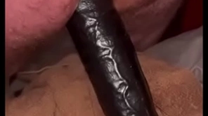 Massive black dildo splitting my ass yon undeceiving