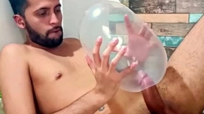 Fucking an inflated condom until i cum median of it. i fuck it so deep it explodes. respect putting would it feel median your bore