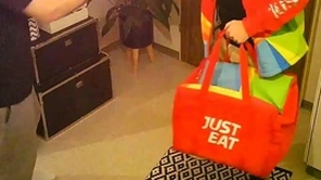 Straight delivery man seduced