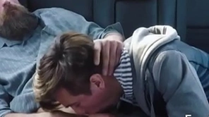 Familydick - nasty little twink sucks his old man's cock in the car outdoors